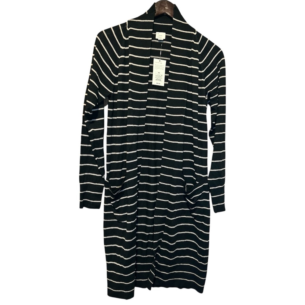 A New Day XS black & taupe Stripe Sweater